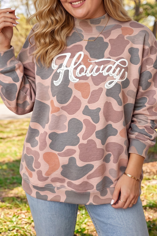 Howdy Camo Western Plus Size Sweatshirt