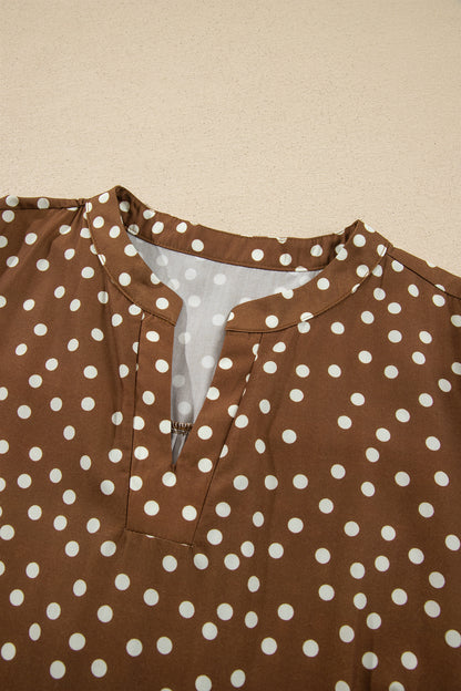 Polka Dot V-Neck Shift Dress