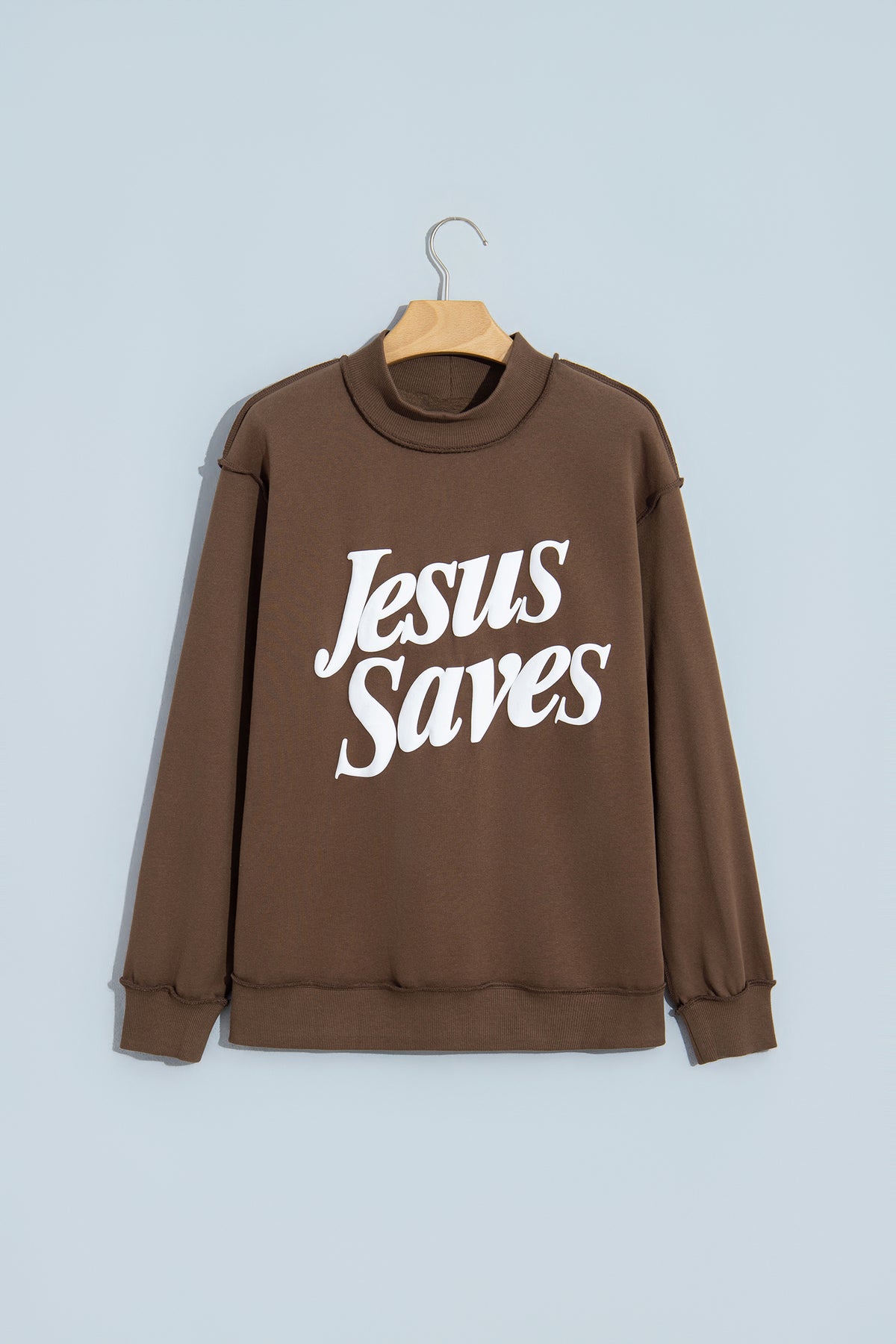 Jesus Saves Mock Neck Sweatshirt