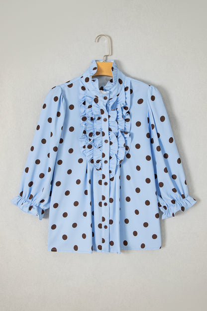 Polka Dot Ruffle Blouse
