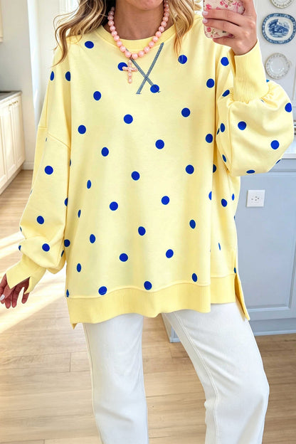 Sunny Side Polka Dot Pullover Top