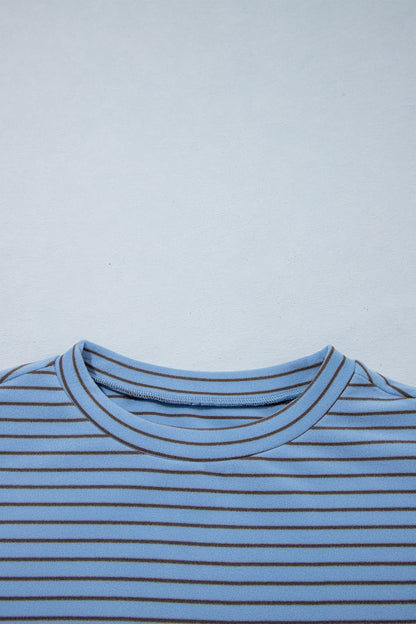 Striped Colorblock Crewneck Pullover