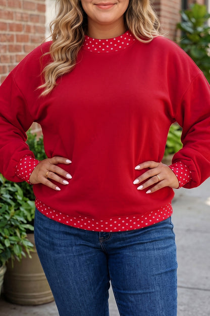 Field Day Polka Dot Plus Size Sweatshirt