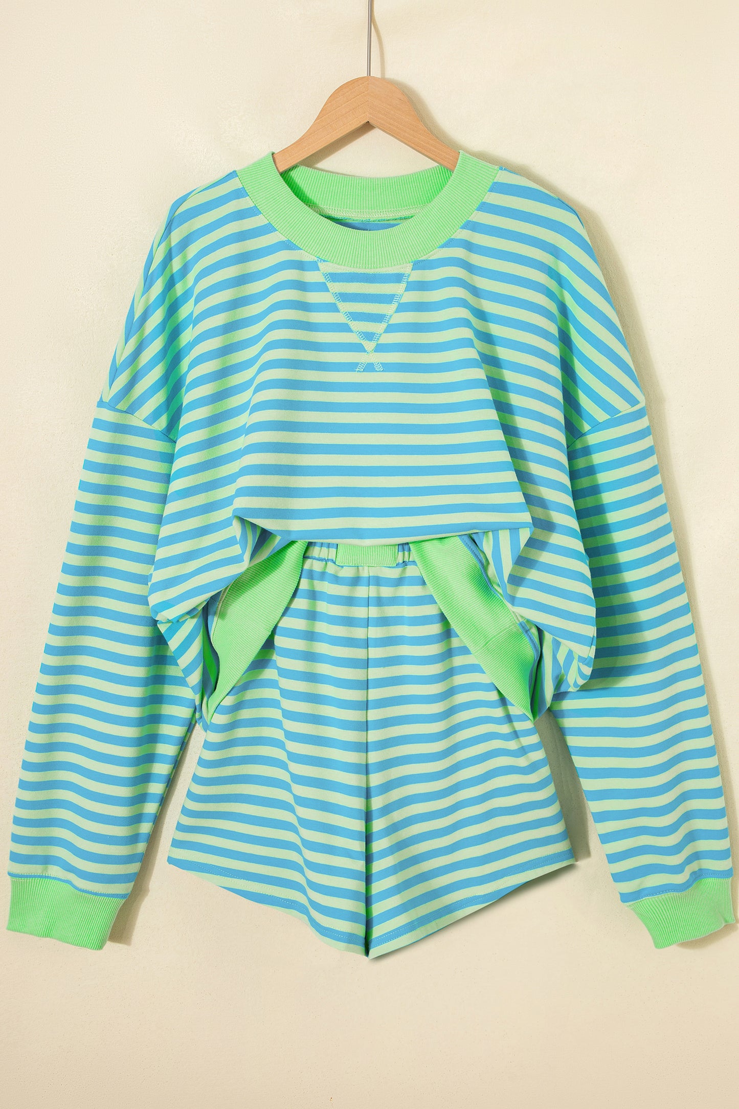 Field Day Striped Pullover Short Set