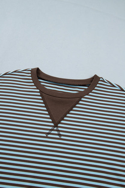 Plus Size Striped Top & Drawstring Shorts Set — product image 4