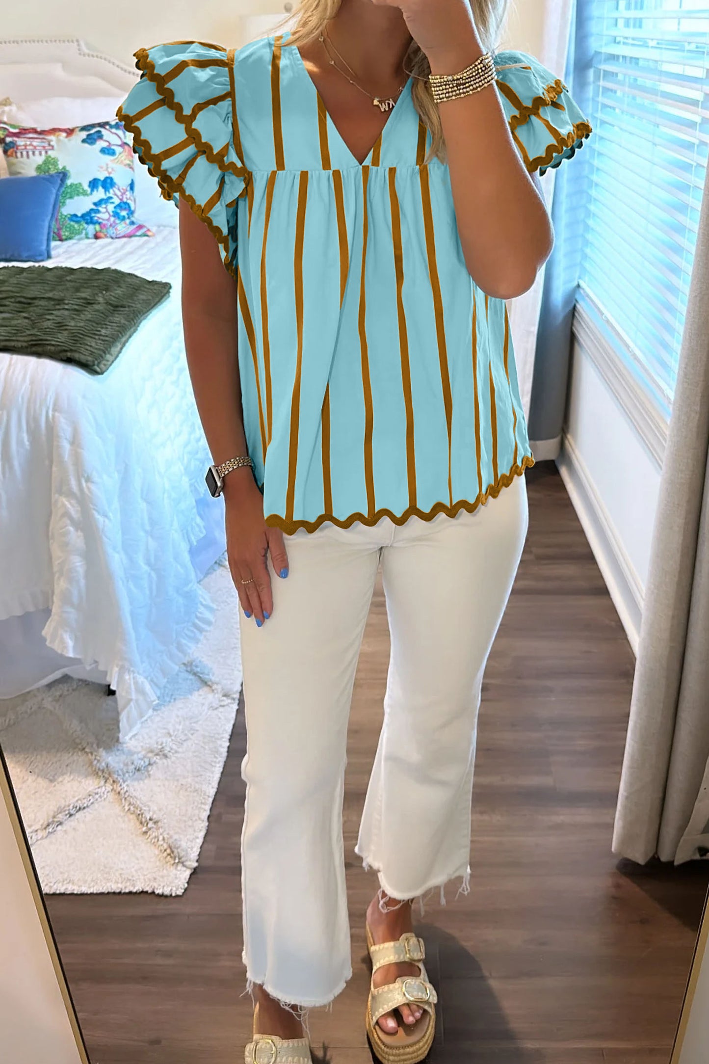 Backroad Striped Ricrac Blouse