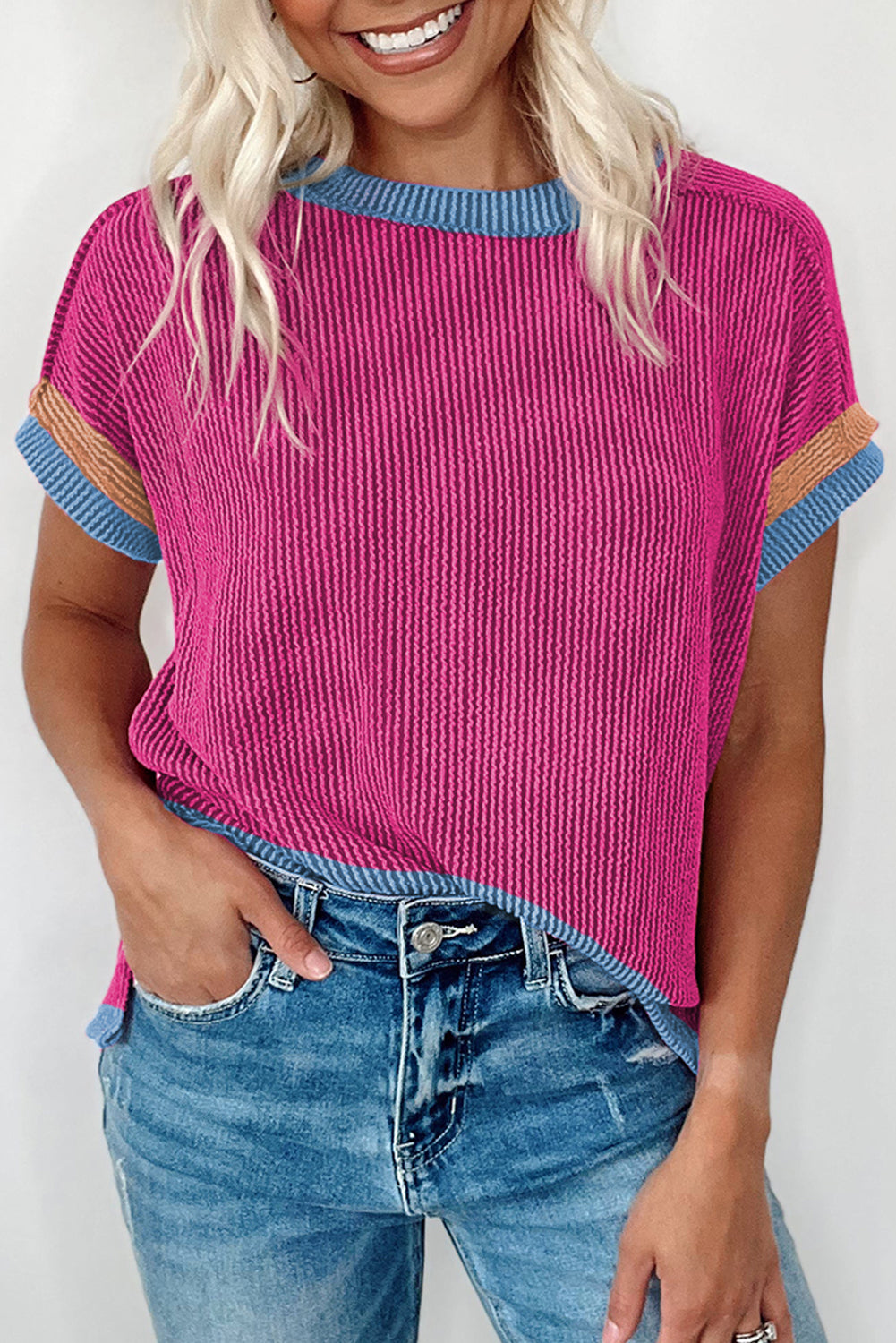 Sunlit Textured Trim Tee