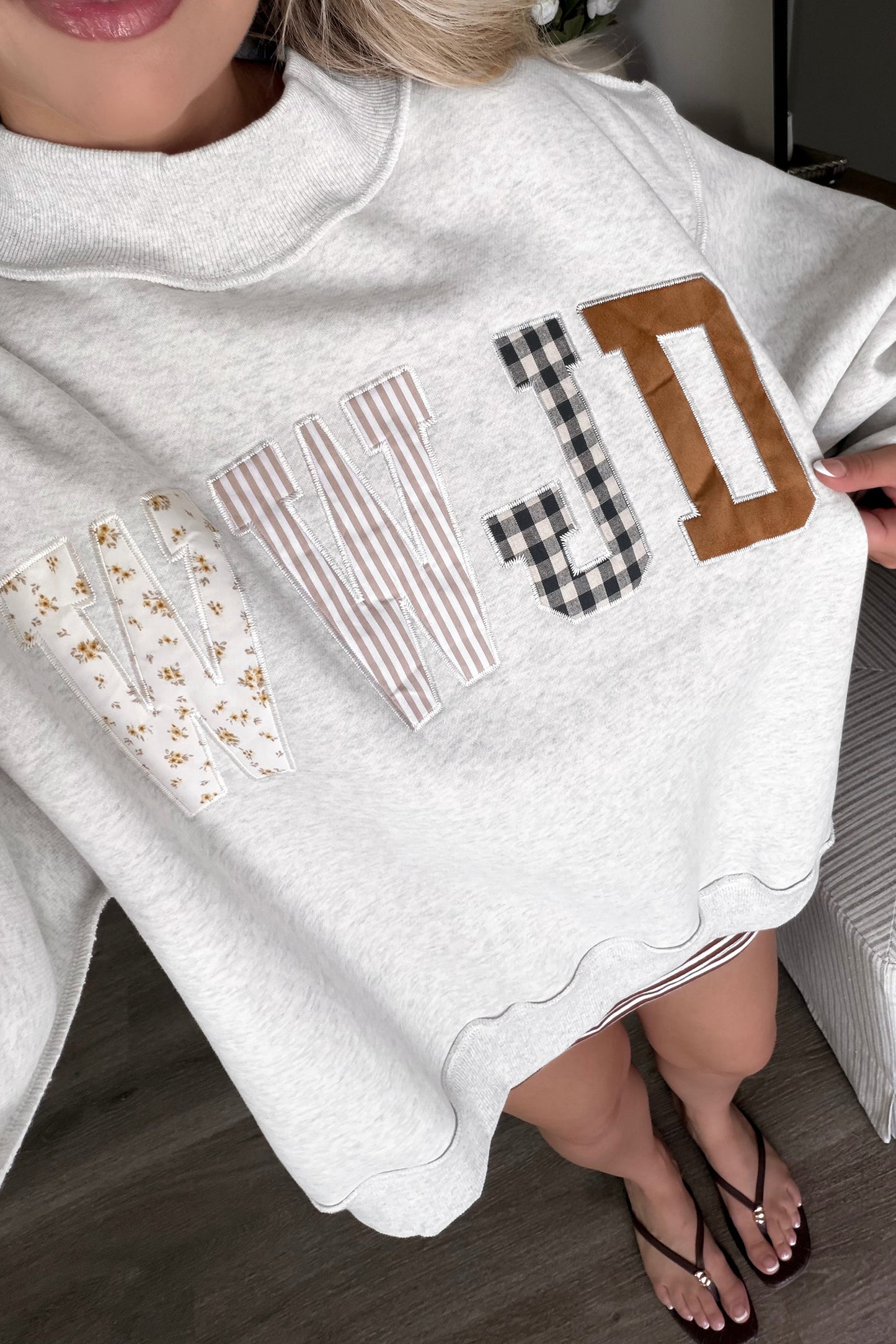 Sunday Grace "WWJD" Mock Neck Sweatshirt