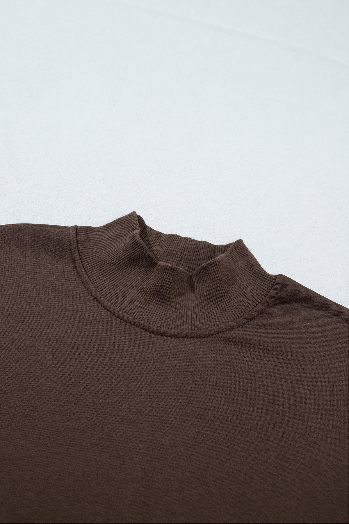 Lace-Hem Mock Neck Sweatshirt