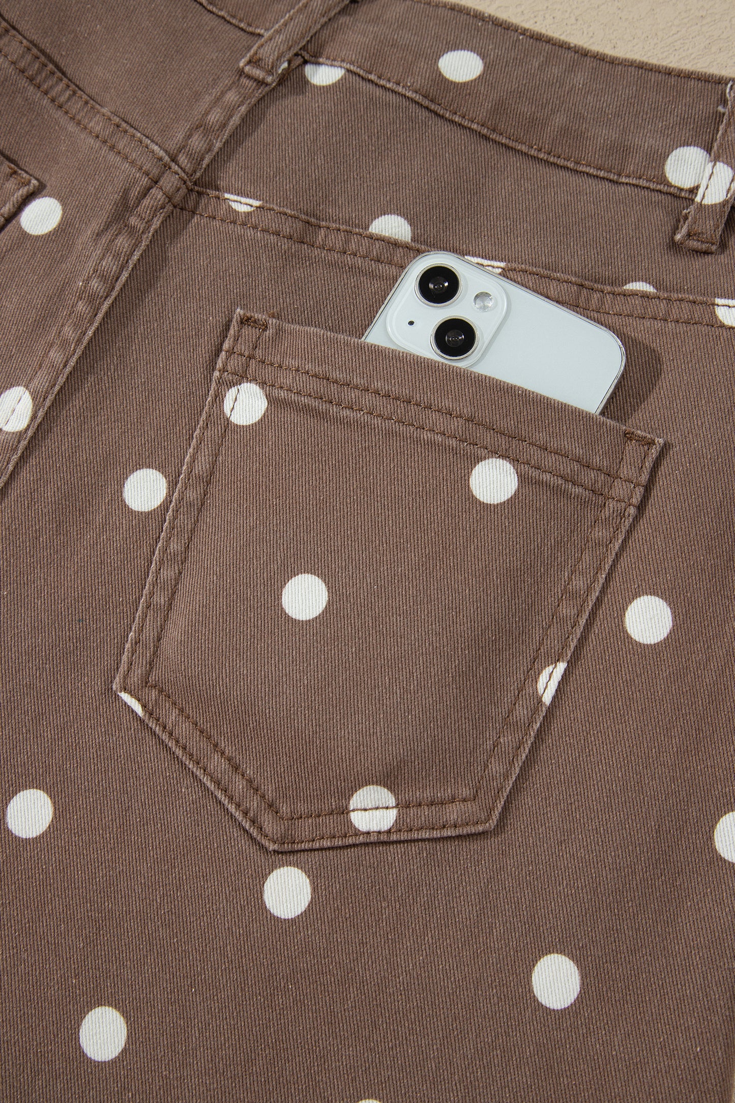 Peach Stand Polka Dot Barrel Jeans