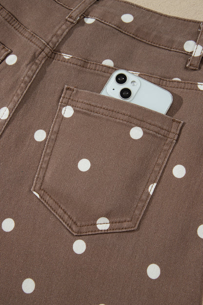 Peach Stand Polka Dot Barrel Jeans