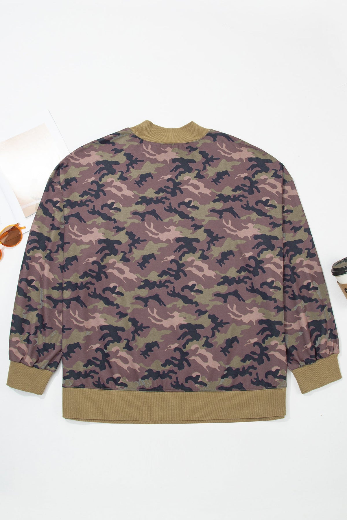 Plus Size Camo Mock-Neck Sweatshirt — product image 3