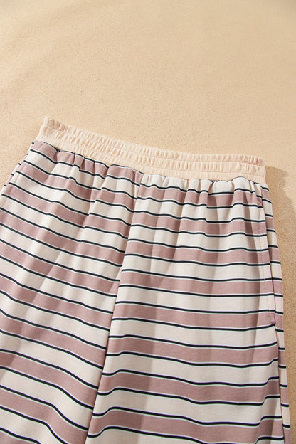 Striped Contrast-Trim Top & Wide-Leg Pants Set — product image 5