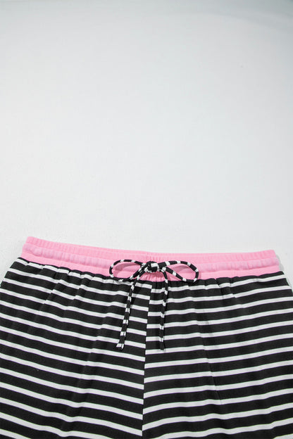 Plus Size Striped Colorblock Top & Shorts Set — product image 5