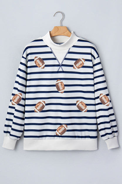Striped Sequin Rugby Sweatshirt
