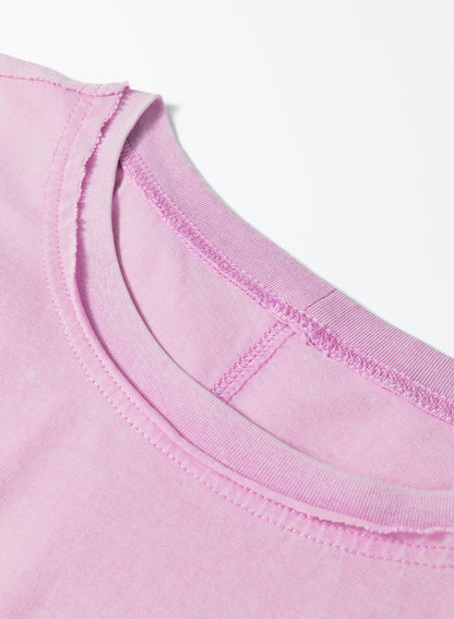 Lavender Mineral Wash Raw-Edge Tee