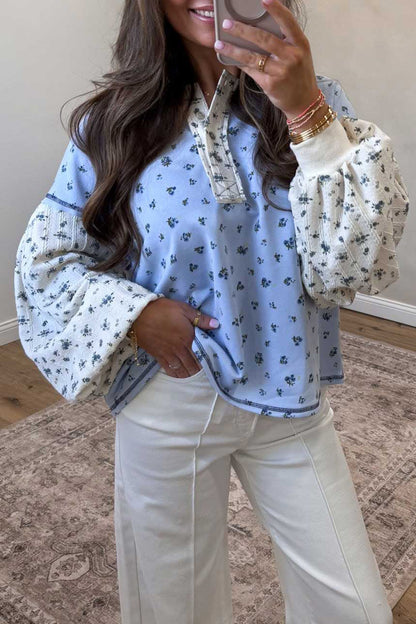 Bluebell Floral Contrast Top