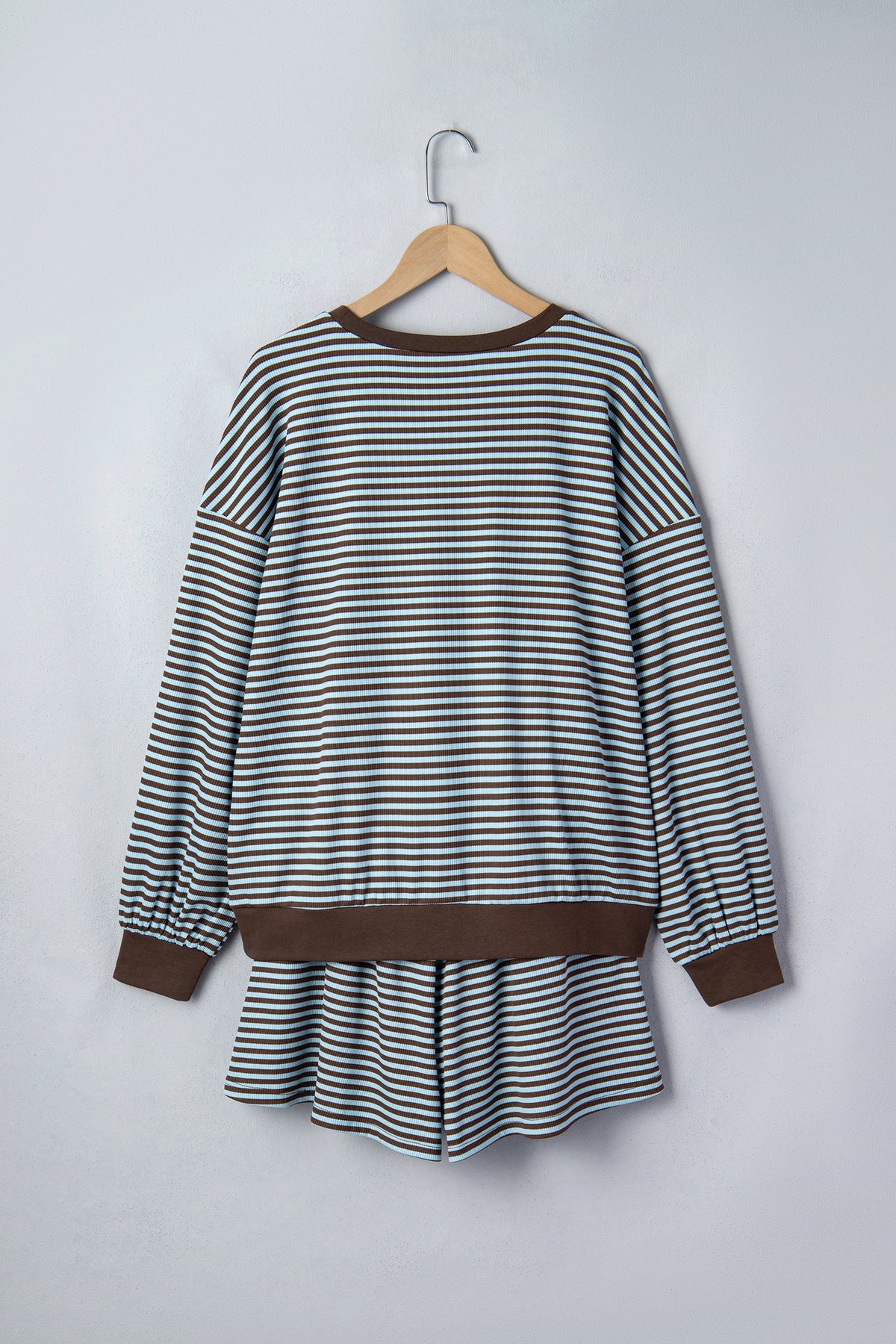 Plus Size Striped Top & Drawstring Shorts Set — product image 3