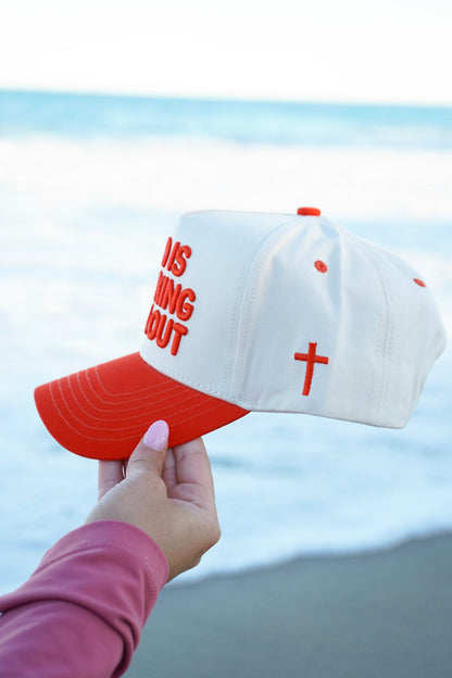 God Is Working It All Out - Red Trucker Hat