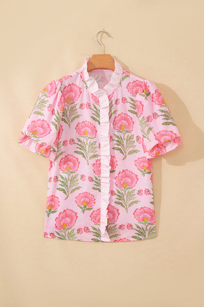 Sweet Blooms Floral Puff Sleeve Shirt