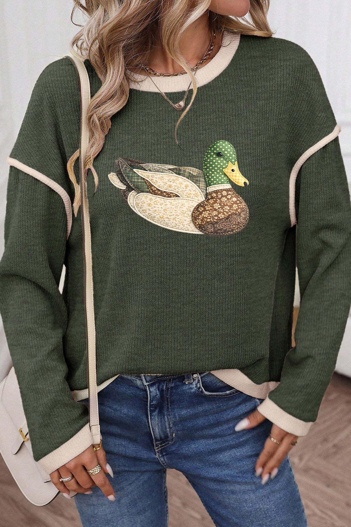 Lucky Mallard Contrast Knit Top