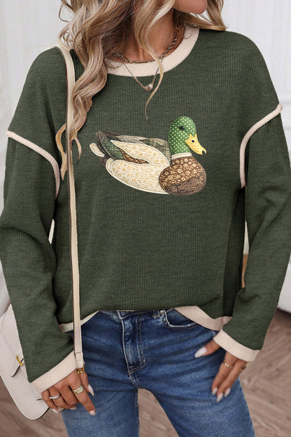 Lucky Mallard Contrast Knit Top