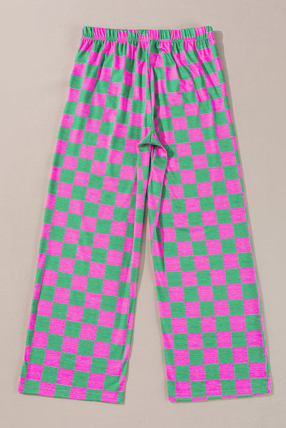 Wild Card Checked Wide Leg Pants