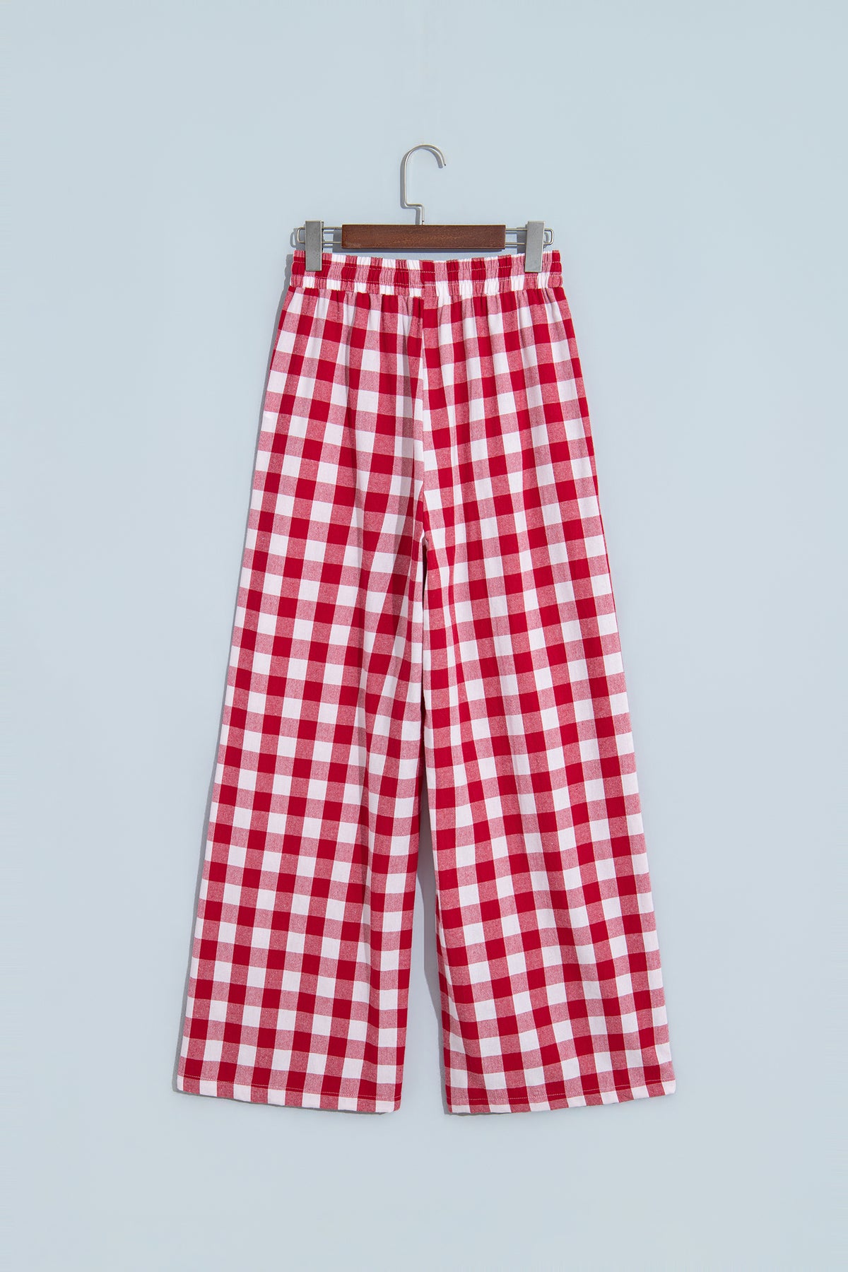 Gingham Plaid Tie-Waist Pants