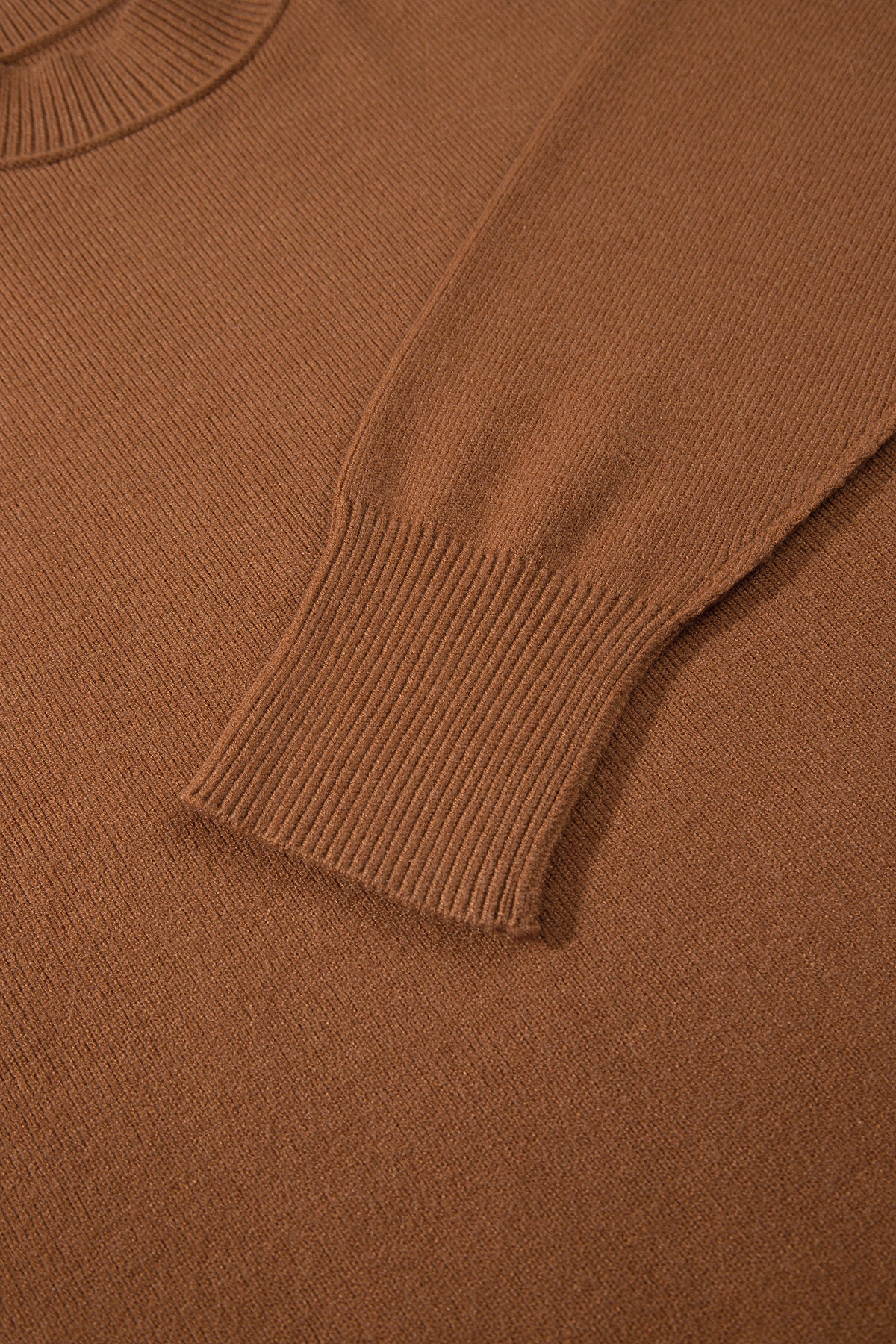 Chestnut Ribbed Tunic Sweater