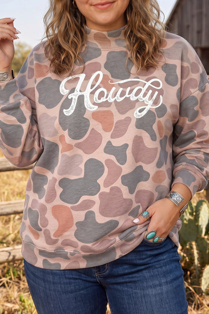 Howdy Camo Western Plus Size Sweatshirt