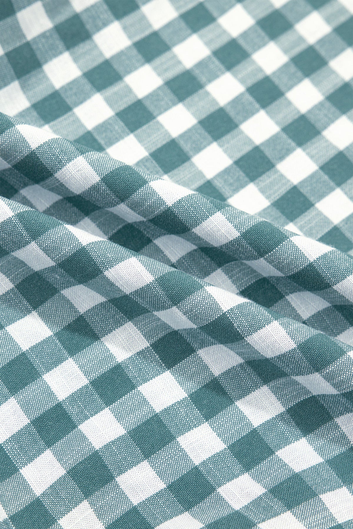 Gingham Shirred Long Sleeve Peplum Top — product image 7