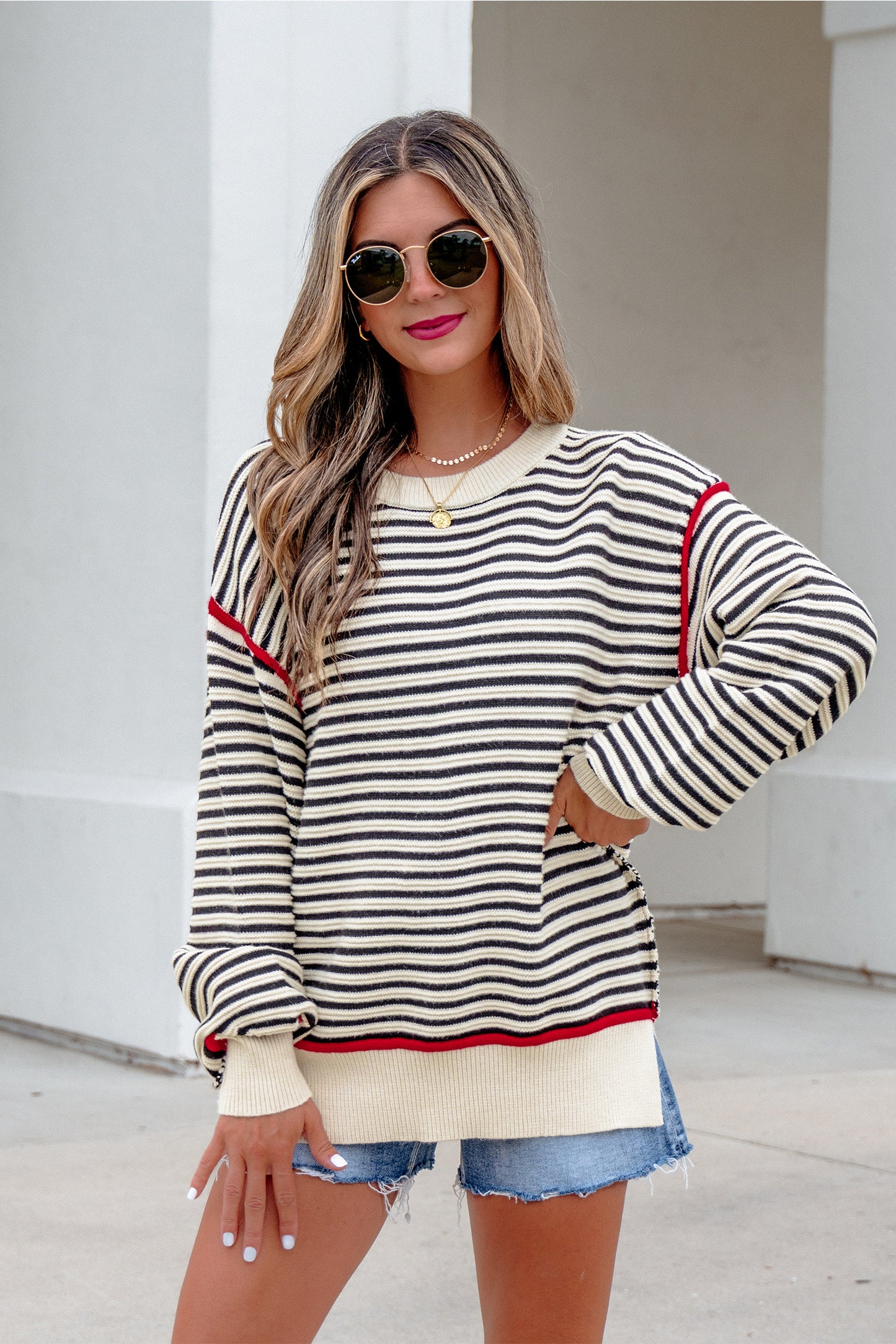 Fireside Stripe Drop Shoulder Sweater