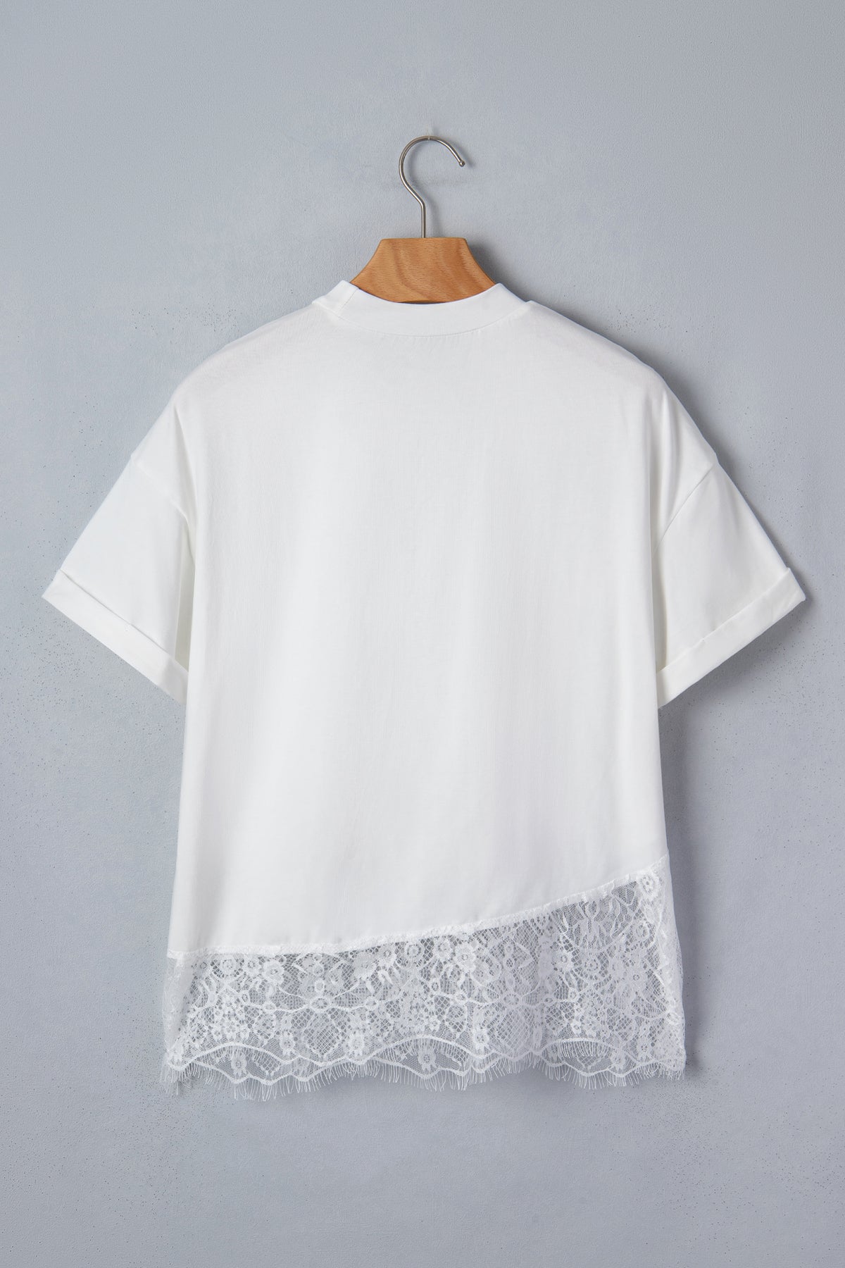 Asymmetric Lace-Hem Tee