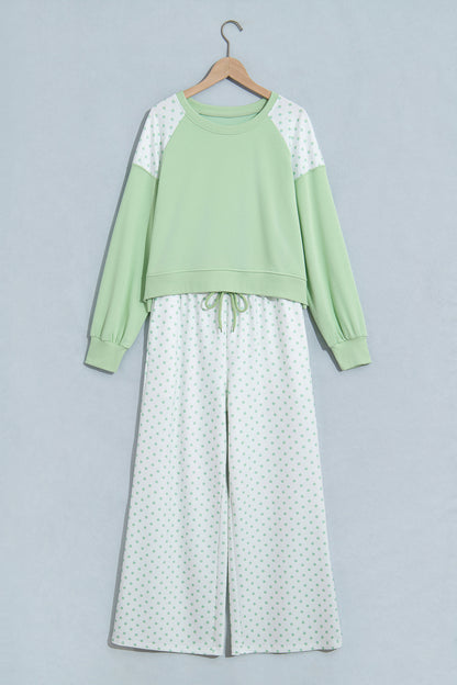 Polka Dot Colorblock Lounge Set