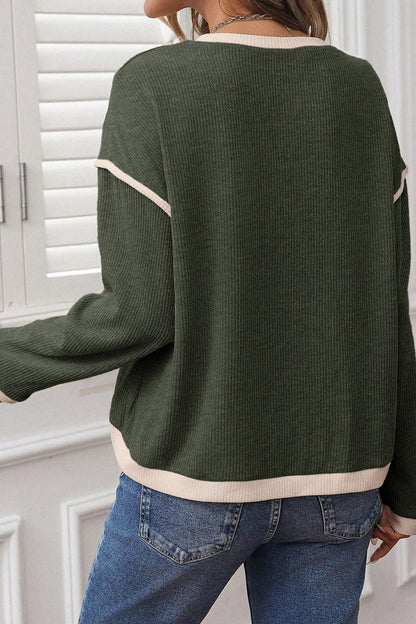 Lucky Mallard Contrast Knit Top