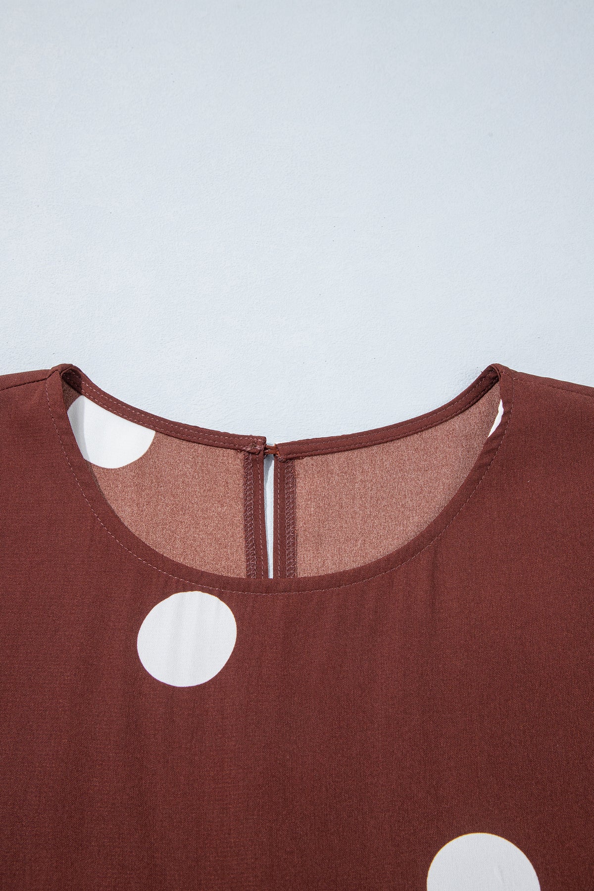 Brown Polka Dot Tie-Waist Dress