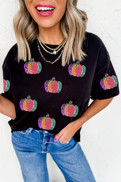 Pumpkin Glow Sequin Tee