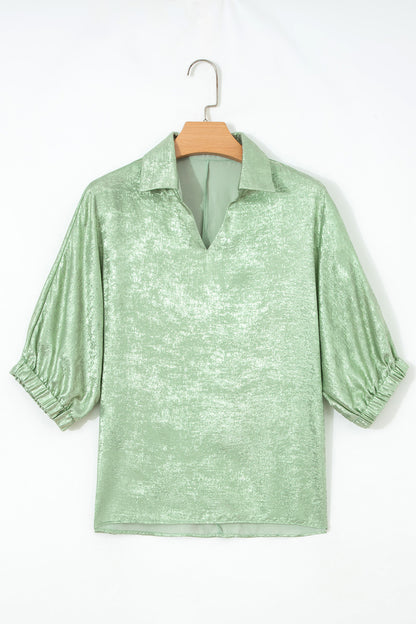 Starlit Metallic Collared Top
