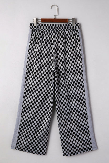Retro Ride Checkerboard Wide Leg Pants