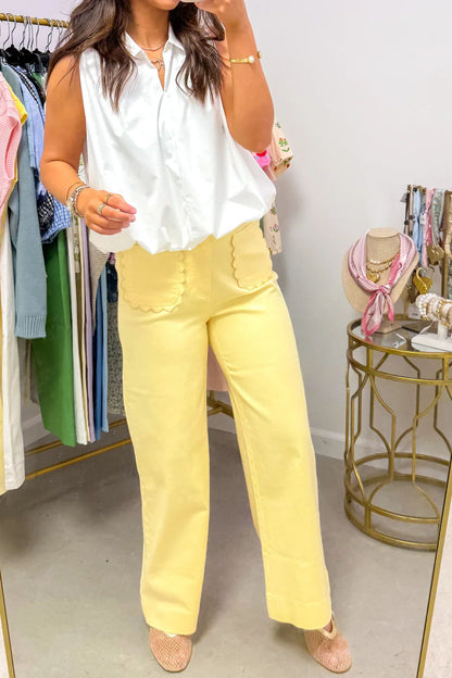 Meadow Lane Scalloped Pocket Jeans