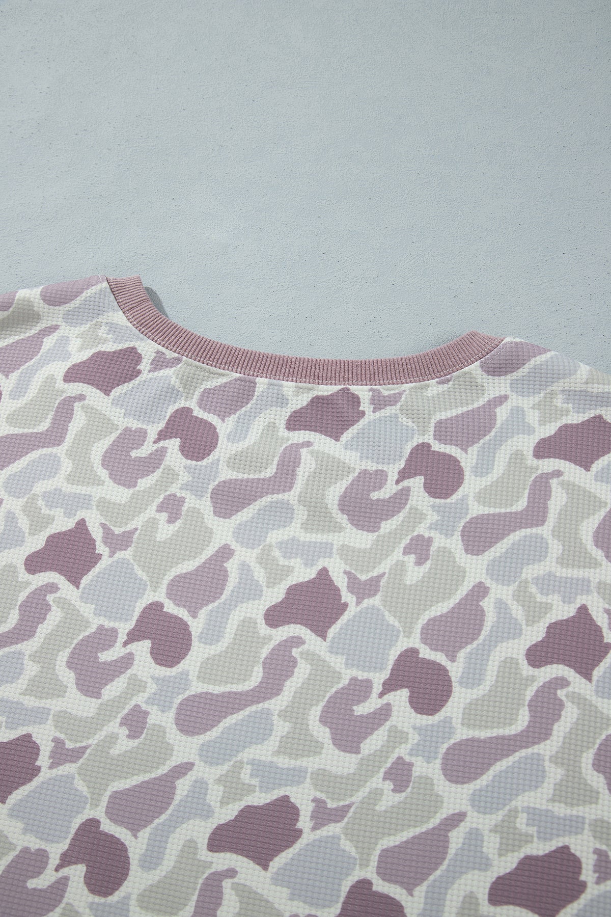 Plus Size Camo Waffle Shorts Set