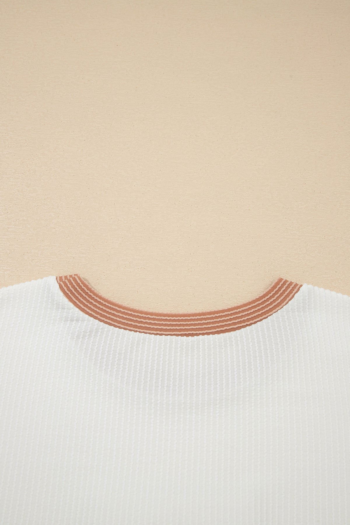 Apricot Bow Ribbed Tee