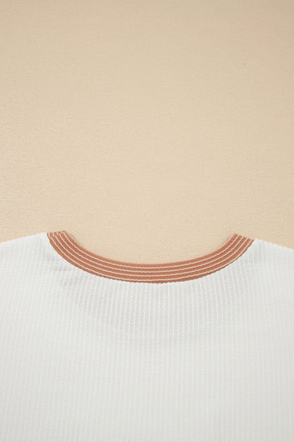 Apricot Bow Ribbed Tee