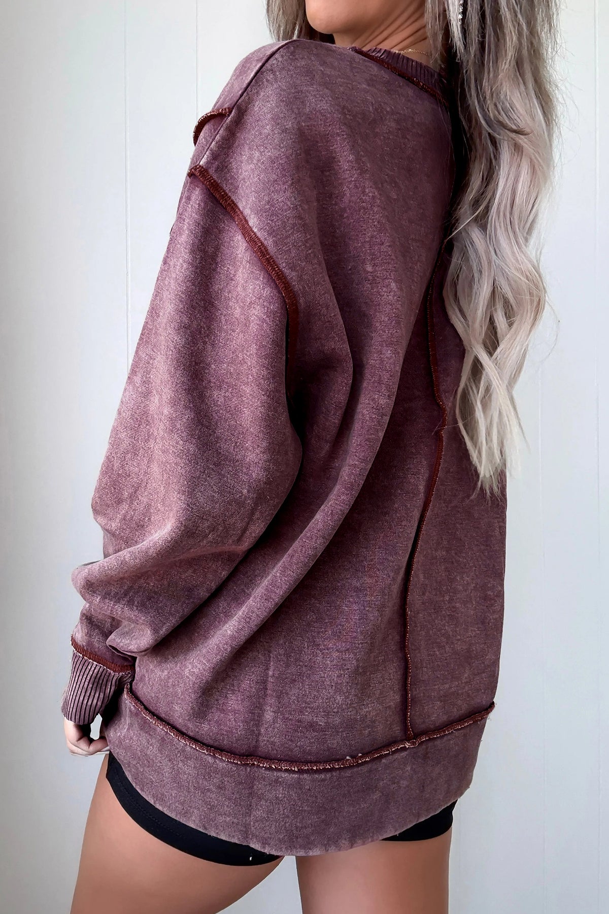 Mineral Wash Side-Slit Sweatshirt