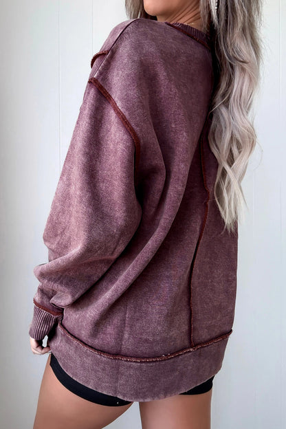 Mineral Wash Side-Slit Sweatshirt