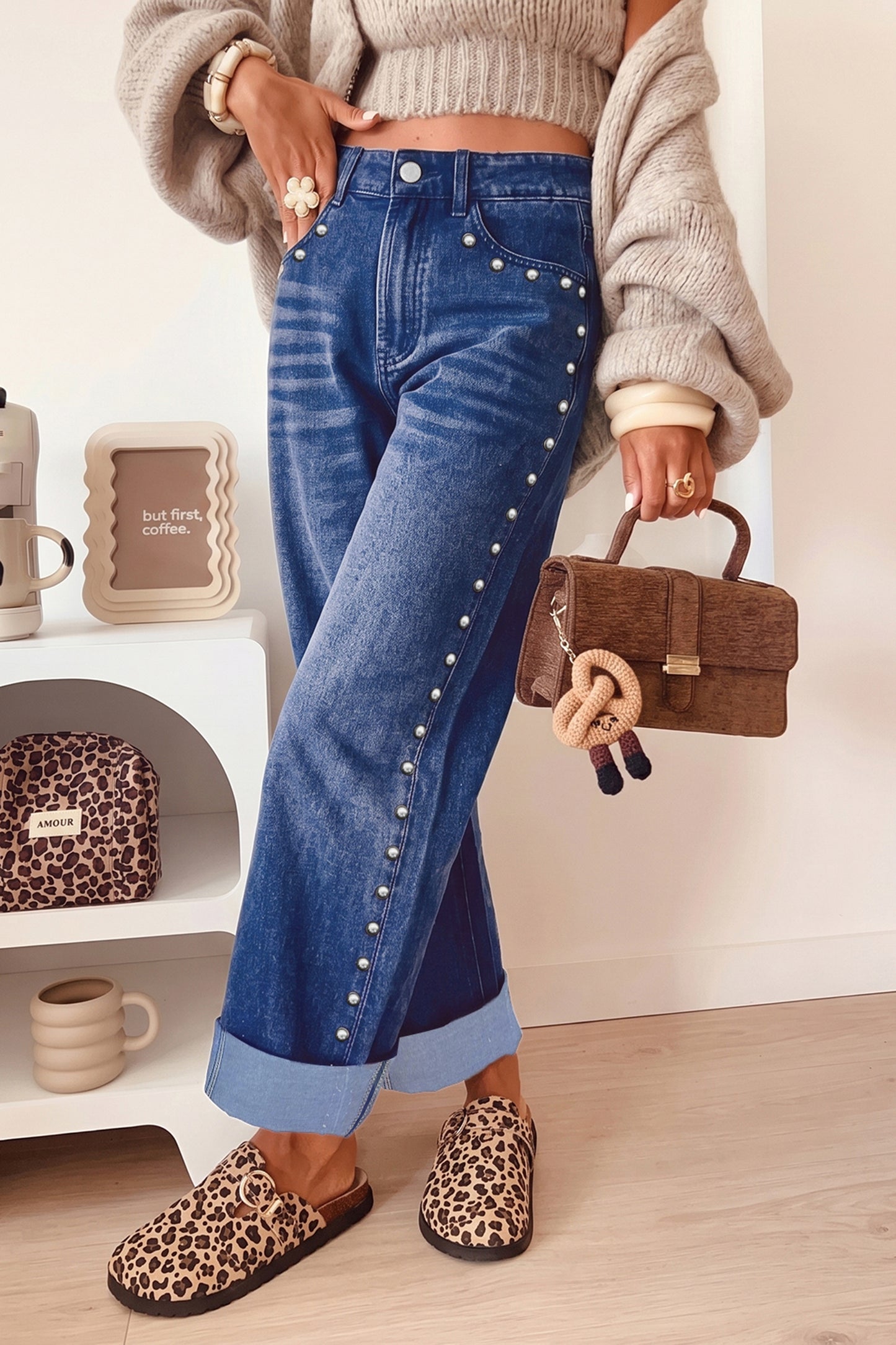 Canyon Studded Straight Leg Jeans