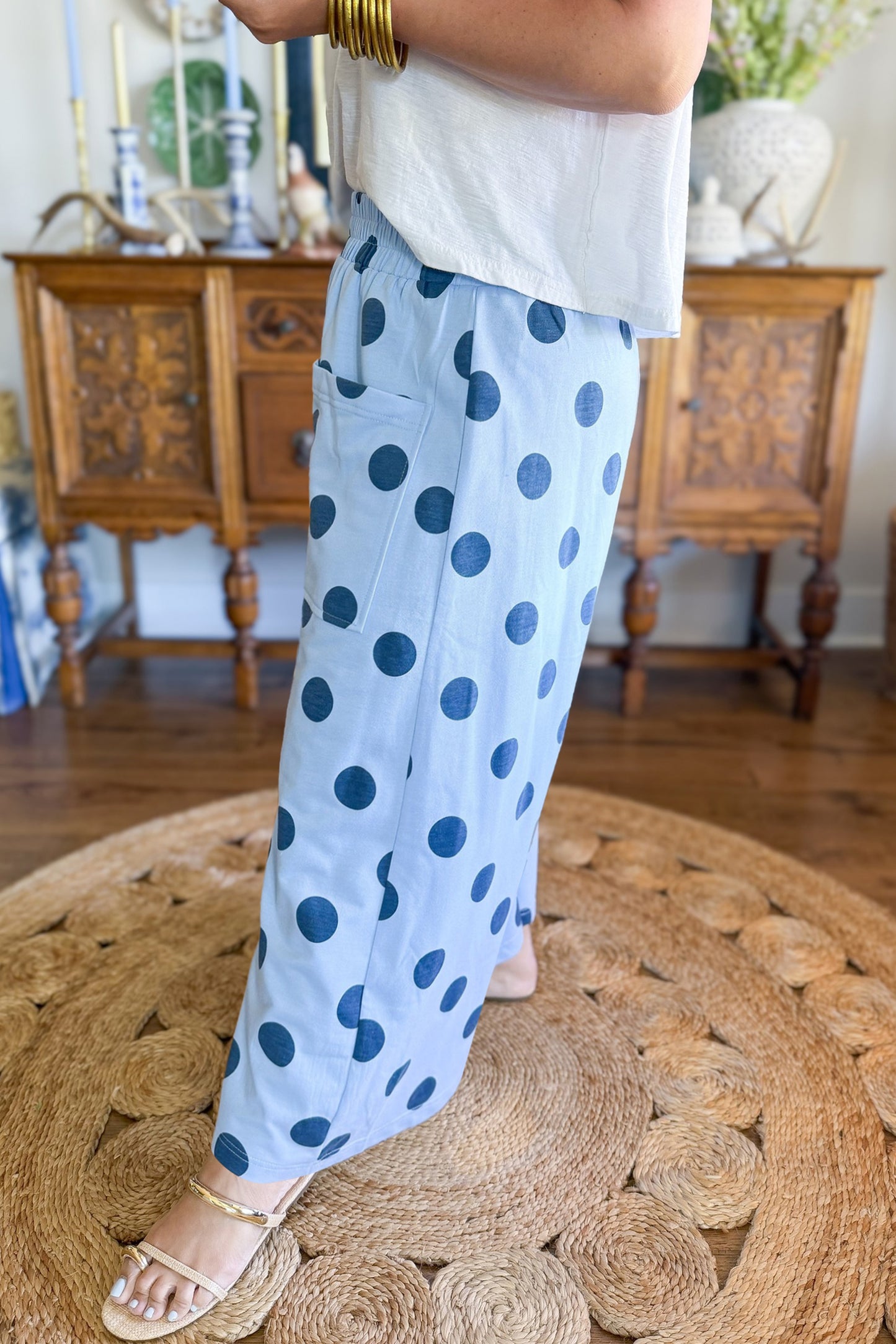Daybreak Polka Dot Plus Size Wide Leg Pants