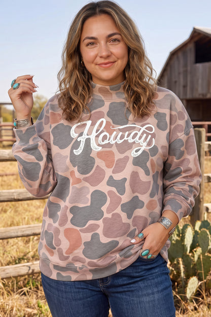 Howdy Camo Western Plus Size Sweatshirt