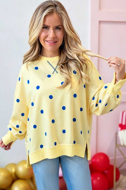 Sunny Side Polka Dot Pullover Top