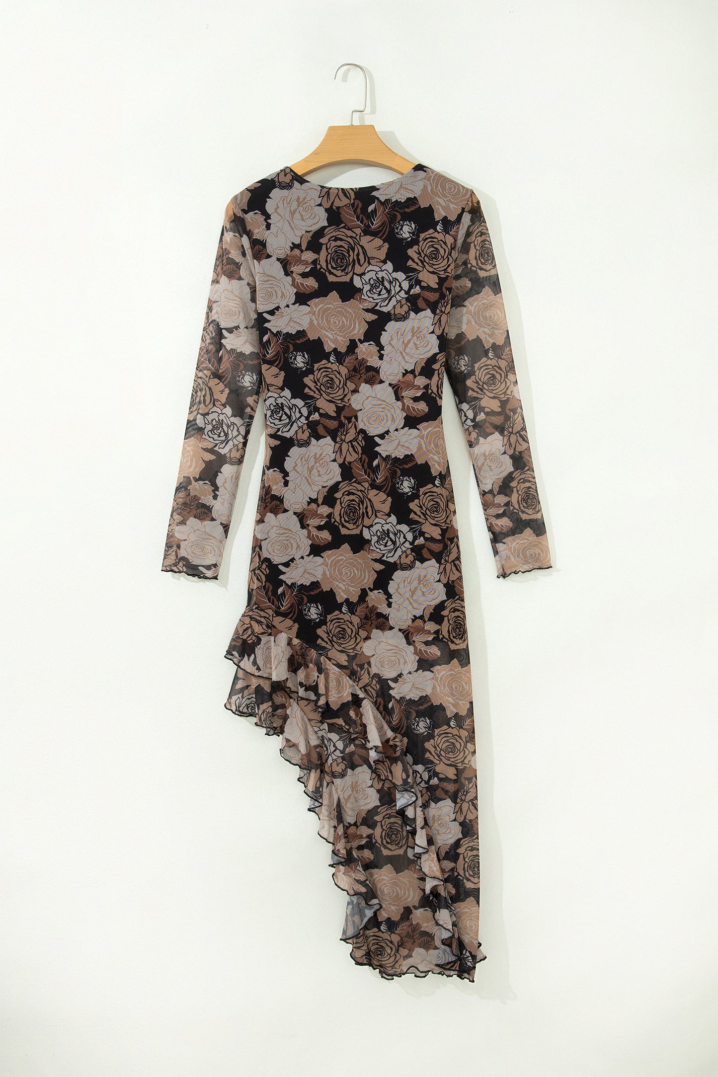 Moonlit Floral Ruffle Mesh Dress